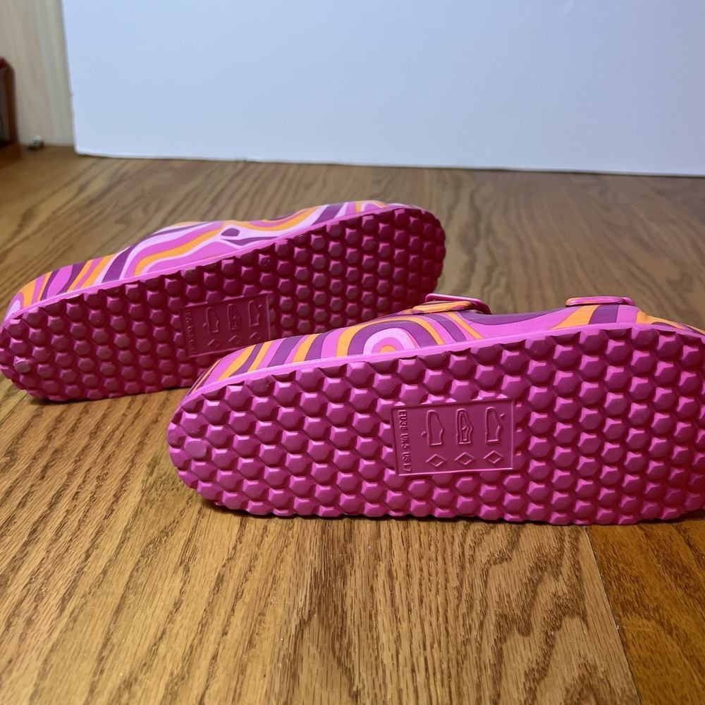 Women's Beach Slip On Shoes Pool Pink Double Strap Size 7 Women's EVA - Picture 7 of 8
